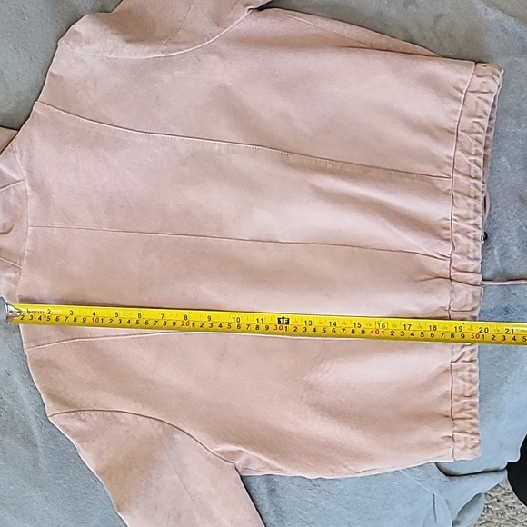 Pink Leather Waist Length Jacket - Picture 5 of 6